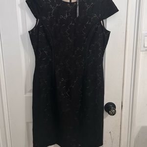 Black mid length lace dress Size 6